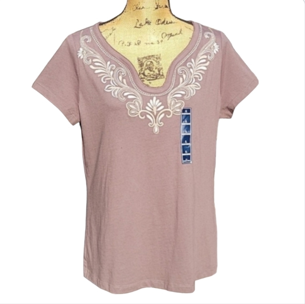 NWT St John's Bay Embroidered Shirt